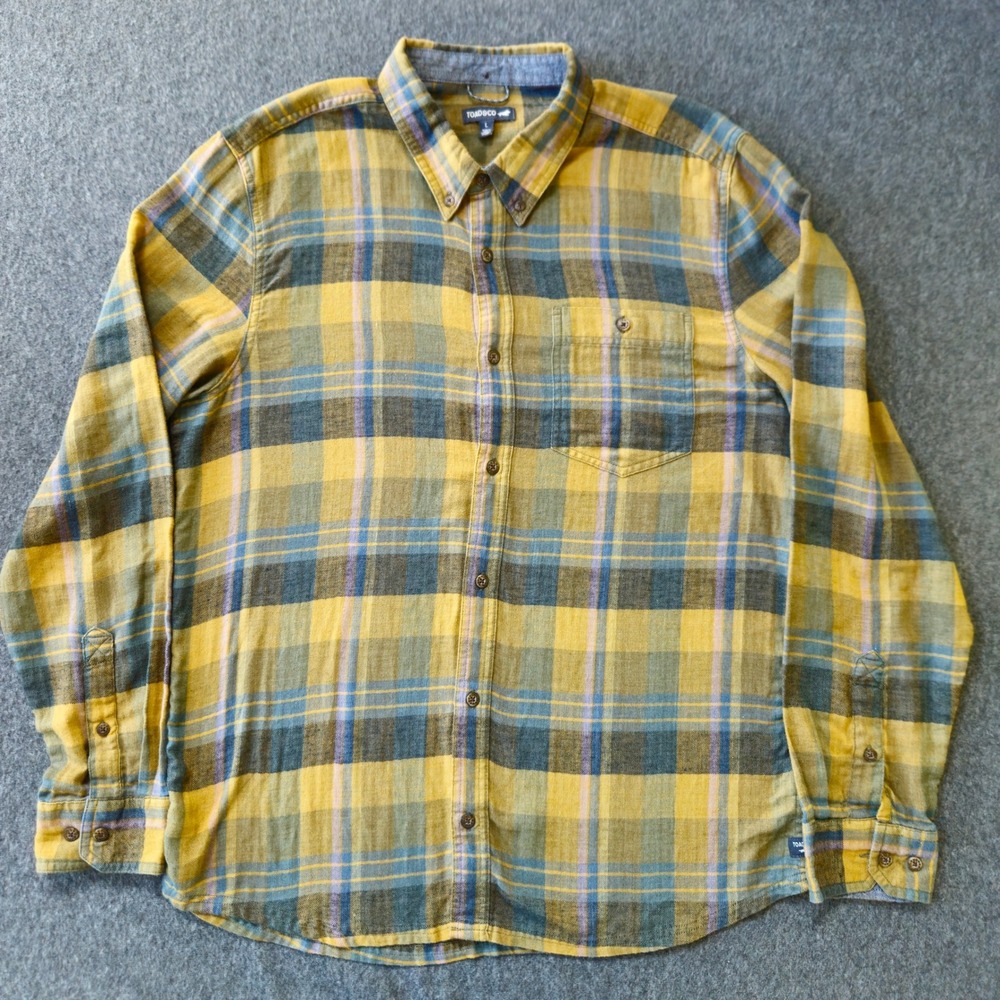 Toad&Co Airsmyth Plaid Shirt Recycled Cotton Sz Large‎ Gorpcore Lumberjack Cabin